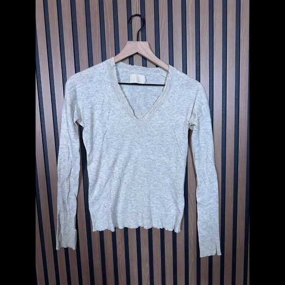 Zadig & Voltaire Sweater Medium Womens Beige 100% Cashmere Pullover Happy CP - Picture 1 of 6